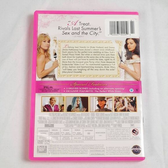 Bride Wars DVD (Kate Hudson, Anne Hathaway) Pink Case - Picture 3 of 3